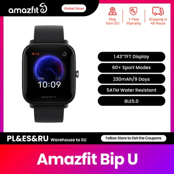 Pôvodné Globálna Verzia Amazfit His U Fitness Sledovať Smartwatch 5ATM Nepremokavé Farebný Displej Spánku Monitorovania pre Android IOS