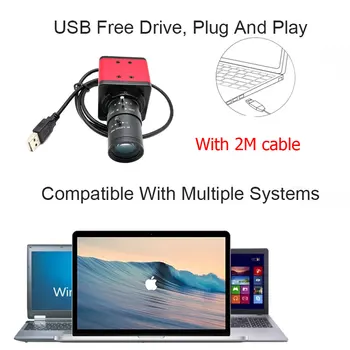 REDEAGLE 5 Mpx USB Webkamery MJPG Vysokej Rýchlosti UVC OTG PC Video Live Streaming Fotoaparát 3MP HD 2.8-12mm Varifokálny Zoom Objektív