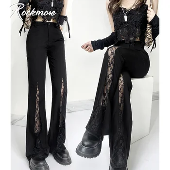 Rockmore Čipky Patchwork Vysoký Pás Obličkového Nohavice Ženy Streetwear Bežné Nohavice Mama Joggers Gothic, Vintage Módy Dno