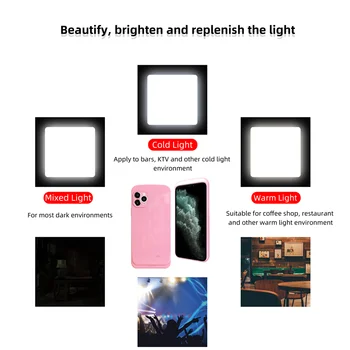 Selfie Krásy Krúžok Flash Telefónu puzdro Pre iPhone 13 12 11 Pro XS Max XR Prípadoch s LED Selfie Ľahké Prenosné Ochranný Zadný Kryt