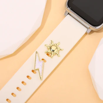 Silikónové Watchband zobrazili kľúčové tlačidlá pre Apple Popruh Punk Gotický Lebky Kúzlo Nezávislá Šperky Slnko Hviezda Lightning Charms Nechty na Náramok