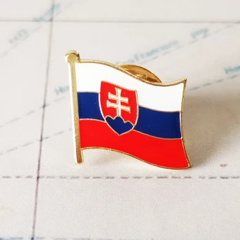 SLOVENSKO Národnej Vlajky Výšivky Škvrny Odznak Štít A Štvorcový Tvar Pin Jeden Súbor Na Remienok na ruku Handričku Batoh Dekorácie