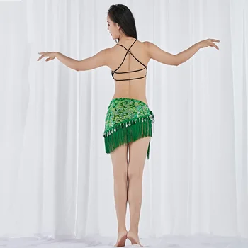 Thajsko/India/Arabská Tanečnica Sukne Sexy Ženy, Brušný Tanec Hip Šatku Zábal Pás Tanečník Sukne Ženy Zobraziť Kostým Flitrami Strapce