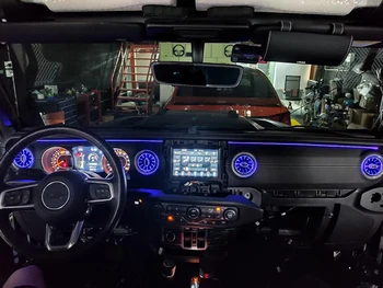 Turbíny zásuvky LED Okolitého Svetla Pre jeep Wrangler JL 2018-2020 predné klimatizácia otvor prívodu stredovej konzoly okolia lampa