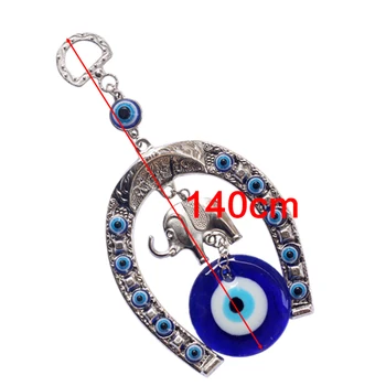 Turecký Blue Eye Podkovy S Slon Páse S Nástrojmi Amulet Etnických Stene Visí Šťastie, Prívesky, Domáce Dekorácie