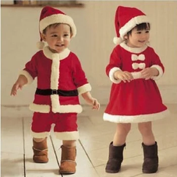 Vianočné Oblečenie Baby Remienky Chlapec Dievča Deti Romper Klobúk Spp Set Santa Claus Dieťa Kostým Vianočný Darček Novorodenca