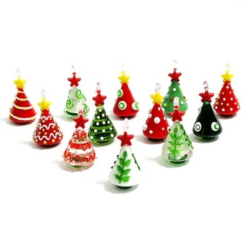 Visí Mini Sklenené Vianočné Malé Zvončeky Plavidlá Ozdoby Krásne Malý Vianočný Strom Prívesok Príslušenstvo Domov detský Izba Dekor Kawaii