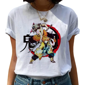 Vtipné Japonské Anime Kimetsu Č Yaiba Démon Vrah T Shirt Grafický Hornej Tees Tričko Streetwear Punk T-shirt Mužov Oblečenie pre Ženy