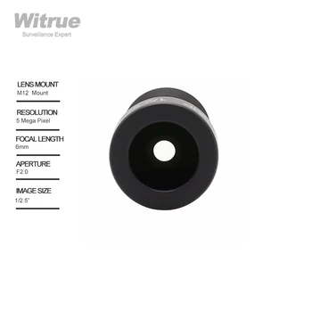 Witrue HD CCTV Fotoaparát 5.0 Megapixel Objektív 6mm M12 Mount F2.0 Pevný Iris Formát 1/2.5