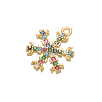 ZHUKOU 11x14mm Módne Snowflake crystal farebné prívesok pre ženy, Náhrdelníky Náušnice, Náramok Šperky Príslušenstvo model:VD475