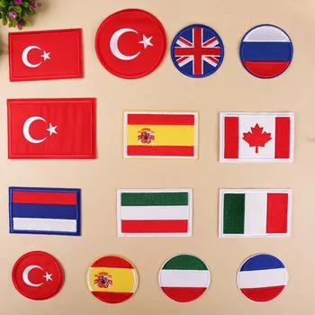 Štátne vlajky Holandsko, Turecko Vyšívané Vlajky Škvrny Veľkoobchod Žehlička na Oblečenie, Tašky Diy Odev Samolepky Príslušenstvo