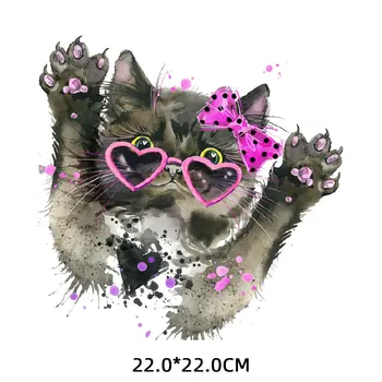 Žehlička na Cute Cat Škvrny na Oblečení Deti Bundy Diy Vinyl Thermo Nálepky Appliques pre T-shirt Príslušenstvo Tepelné Prestupy